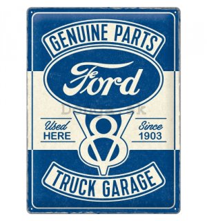 Plechová ceduľa: Ford V8 Truck Garage - 30x40 cm