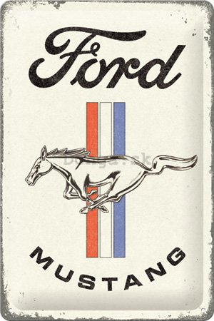 Plechová ceduľa: Ford Mustang (Horse & Stripes) - 20x30 cm