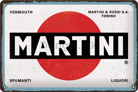 Plechová ceduľa: Martini (Logo White) - 30x20 cm