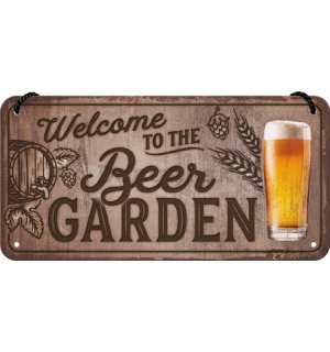 Závesná ceduľa: Beer Garden - 20x10 cm