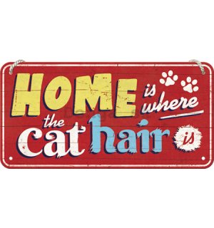 Závesná ceduľa: Cat Hair - 20x10 cm