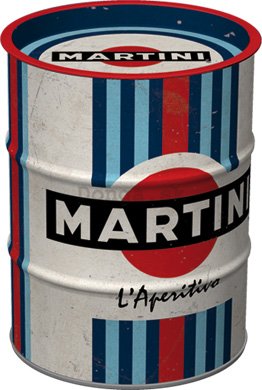 Plechová pokladnička barel: Martini