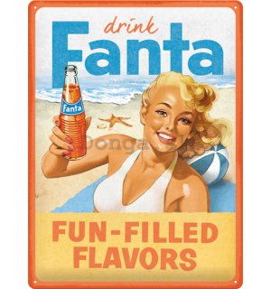 Plechová ceduľa: Fanta (Fun-Filled Flavors) - 30x40 cm