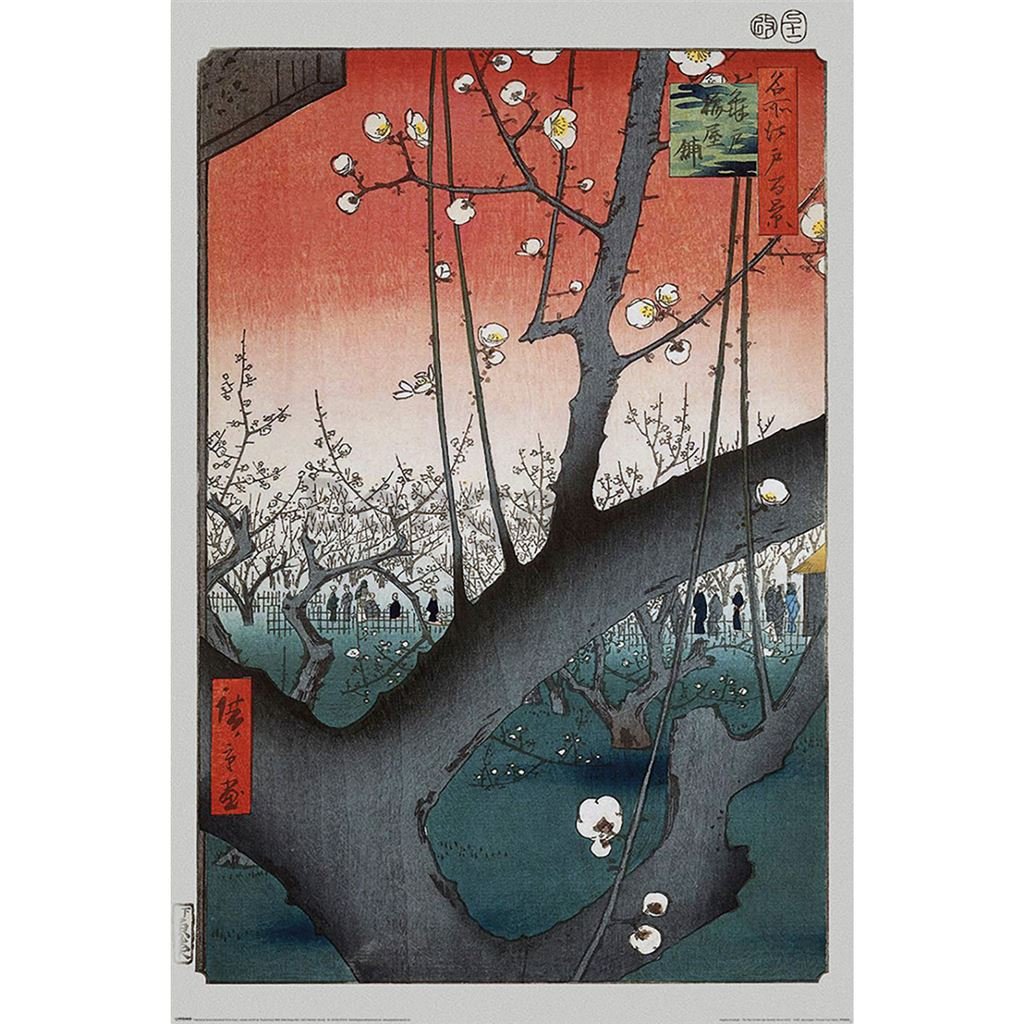 Plagát - Hiroshige, Plum Orchand near Kameido Shrine