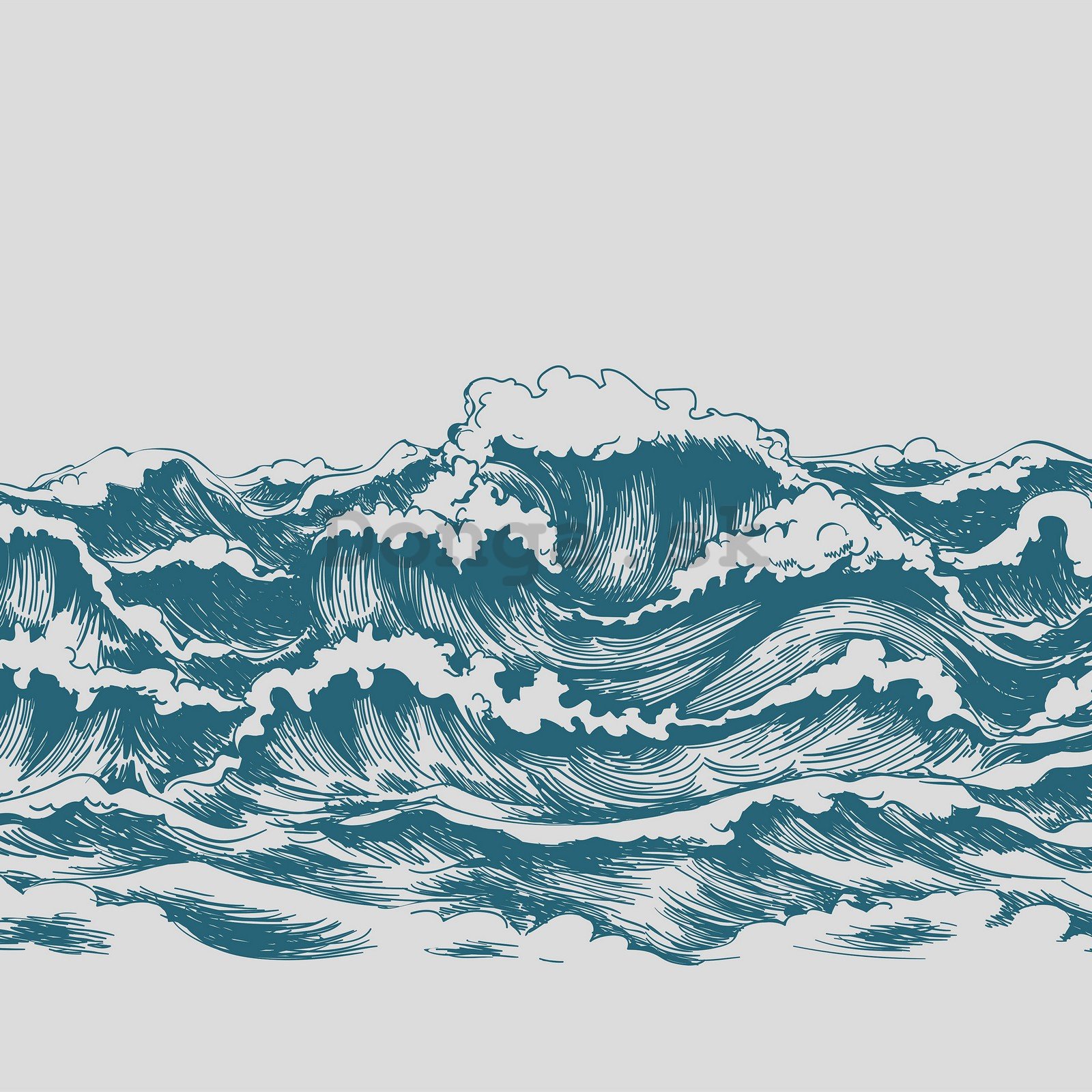 Fototapeta vliesová: Malované vlny - 254x184 cm