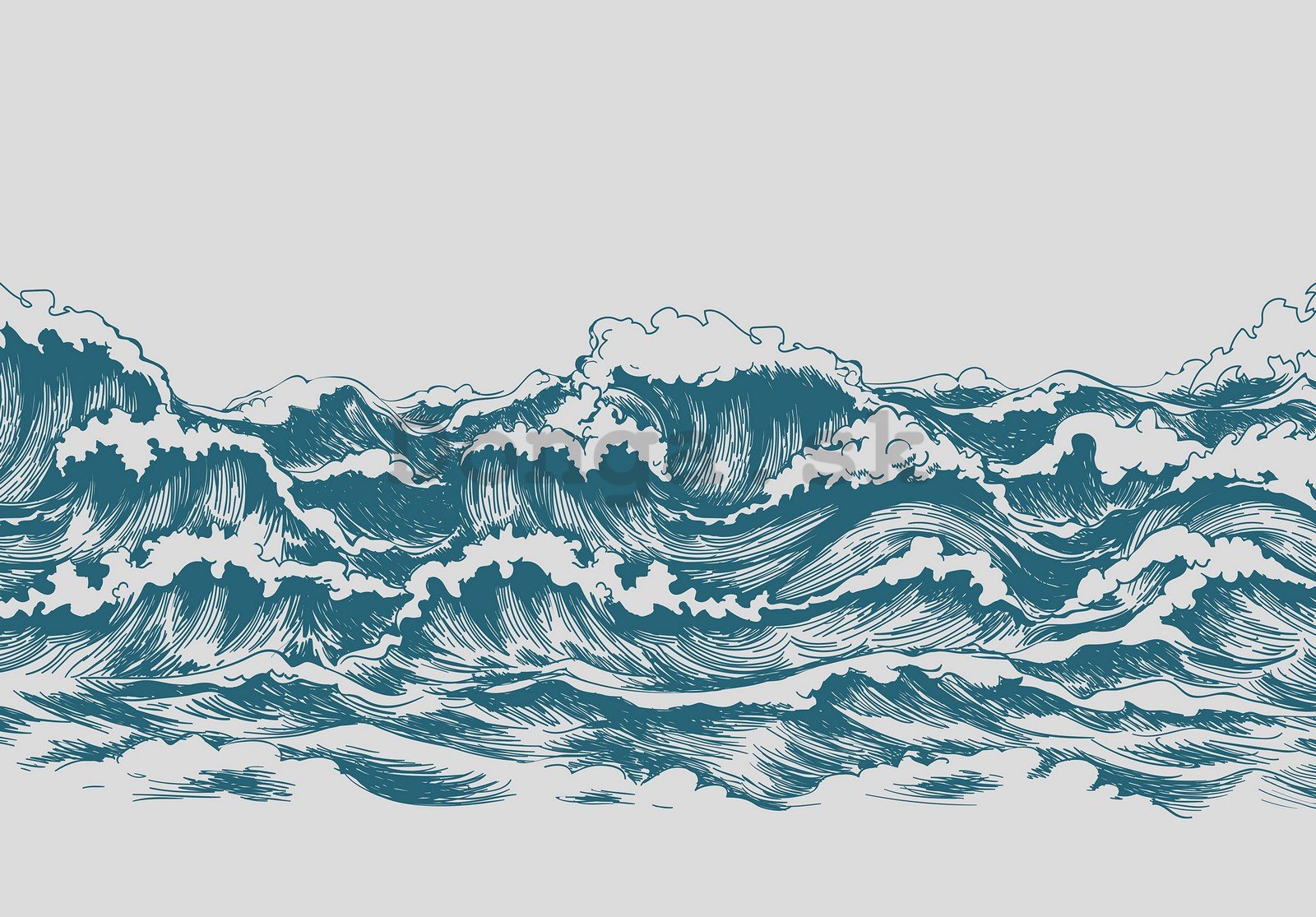 Fototapeta vliesová: Malované vlny - 368x254 cm