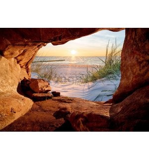 Fototapeta vliesová: Jeskyně na pláži (1) - 368x254 cm