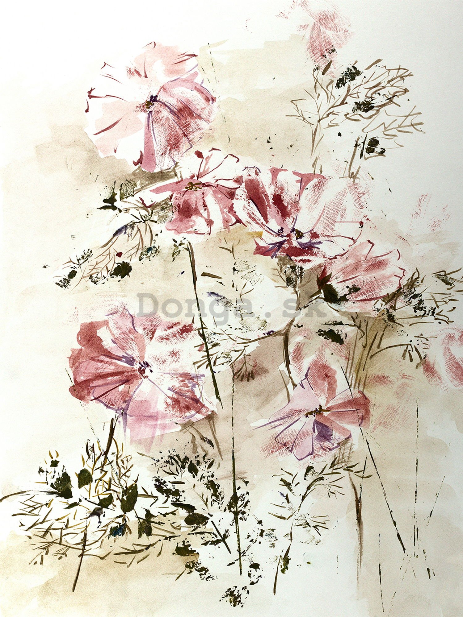 Fototapeta vliesová: Kvetinová maľba (1) - 184x254 cm