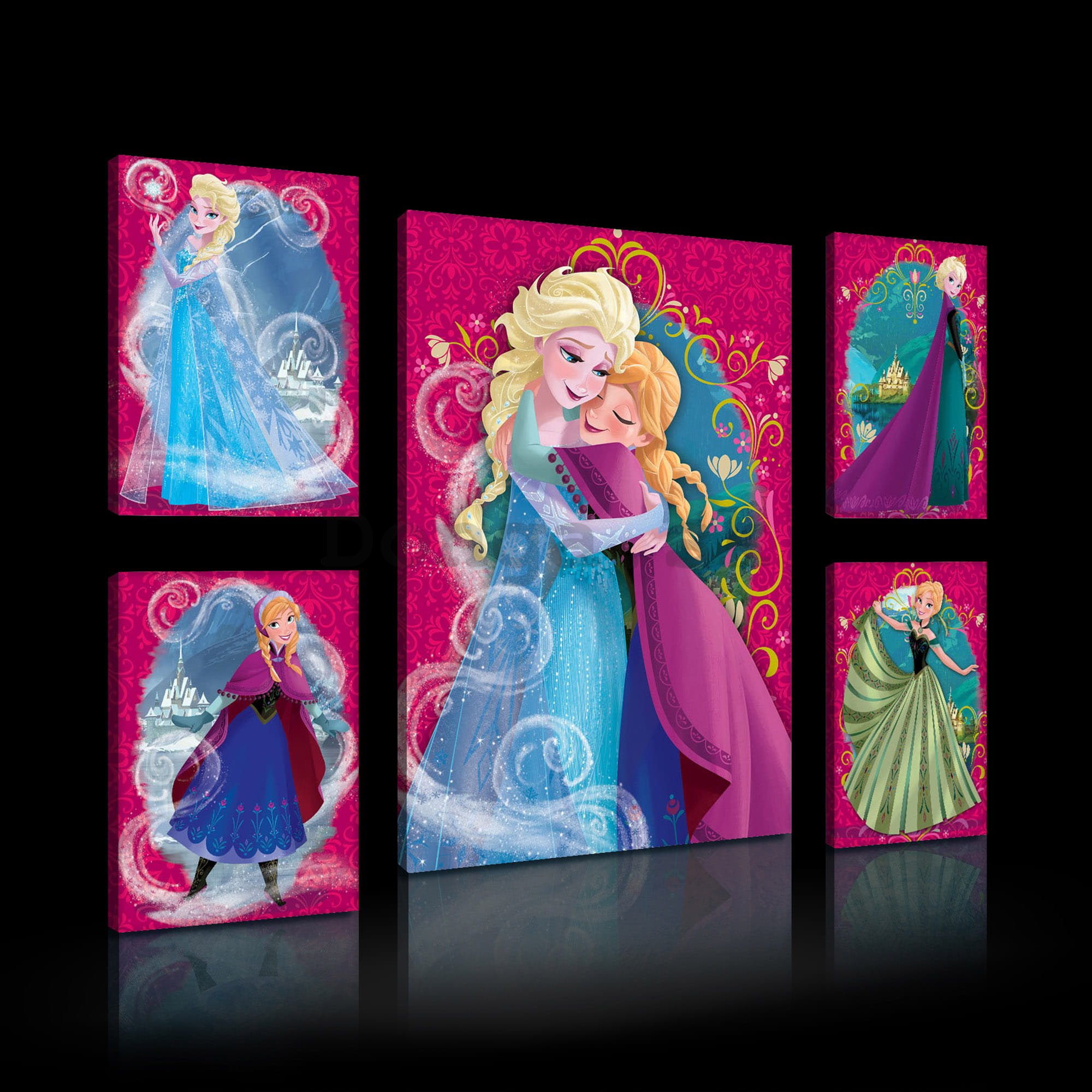 Obraz na plátne: Frozen - set 1ks 50x70 cm a 4ks 32,4x22,8 cm