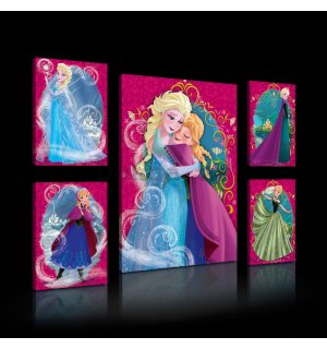 Obraz na plátne: Frozen - set 1ks 50x70 cm a 4ks 32,4x22,8 cm