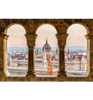 Plagát: Pohľad na Maďarský parlament, Budapešť
