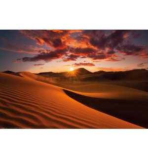 Plagát: Západ slnka nad púšťou