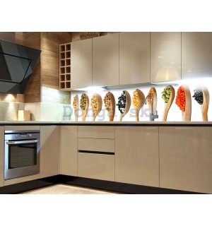 Samolepiaca umývateľná fotofototapeta za kuchynskú linku - Lyžičky, 180x60 cm