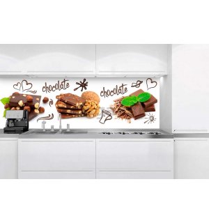 Samolepiaca umývateľná fototapeta za kuchynskú linku - Čokoláda, 180x60 cm