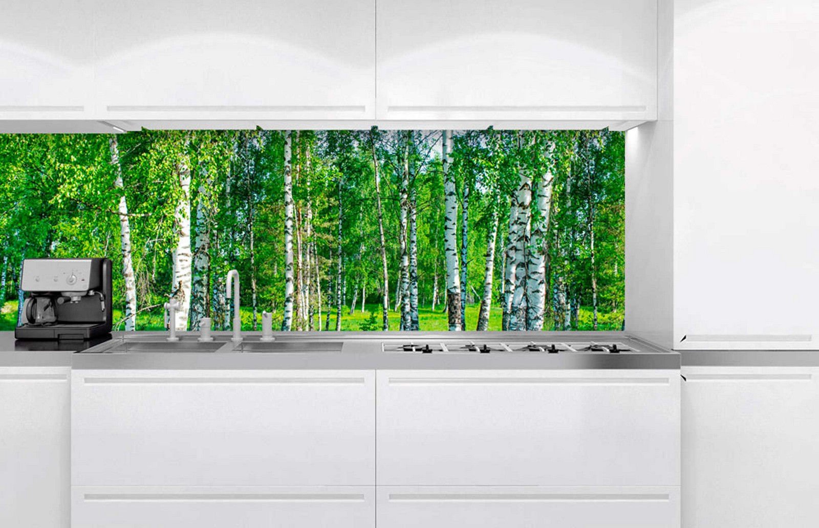 Samolepiaca umývateľná fototapeta za kuchynskú linku - Brezy, 180x60 cm