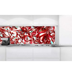 Samolepiaca umývateľná tapeta za kuchynskú linku - Červené kryštály, 180x60 cm