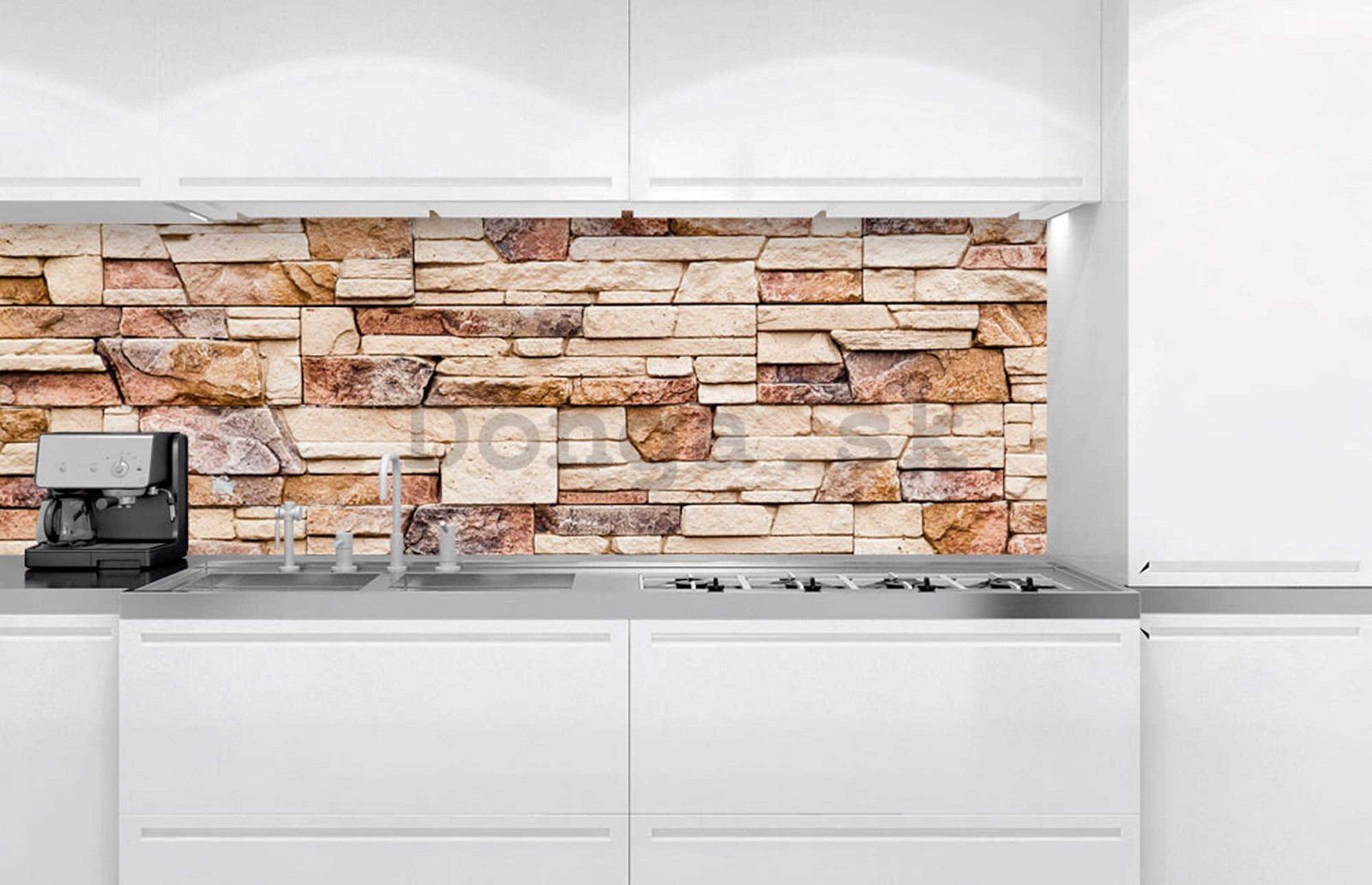 Samolepiaca umývateľná tapeta za kuchynskú linku - Kamená stena, 180x60 cm