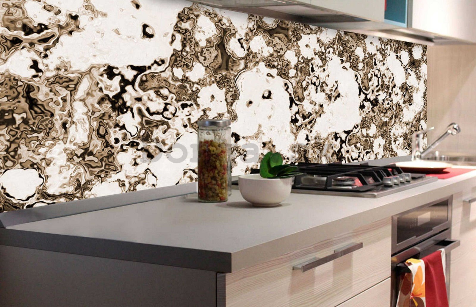 Samolepiaca umývateľná tapeta za kuchynskú linku - Kamenný obklad, 180x60 cm