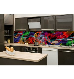 Samolepiaca umývateľná fototapeta za kuchynskú linku - Farebná abstrakcia, 260x60 cm