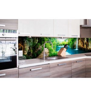 Samolepiaca umývateľná fototapeta za kuchynskú linku - Plitvické jazerá, 260x60 cm