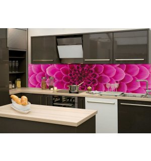 Samolepiaca umývateľná fototapeta za kuchynskú linku - Ružová Dahlia, 260x60 cm