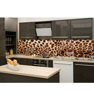 Samolepiaca umývateľná tapeta za kuchynskú linku - Leopardia koža, 260x60 cm