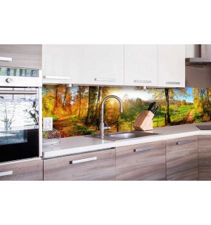 Samolepiaca umývateľná tapeta za kuchynskú linku - Lesná cesta, 260x60 cm