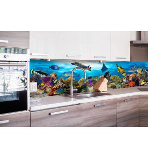 Samolepiaca umývateľná tapeta za kuchynskú linku - Podmorský život, 260x60 cm