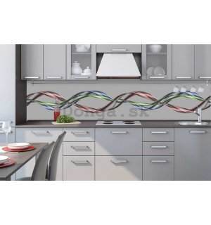 Samolepiaca umývateľná tapeta za kuchynskú linku - Lesklé vlnky, 260x60 cm