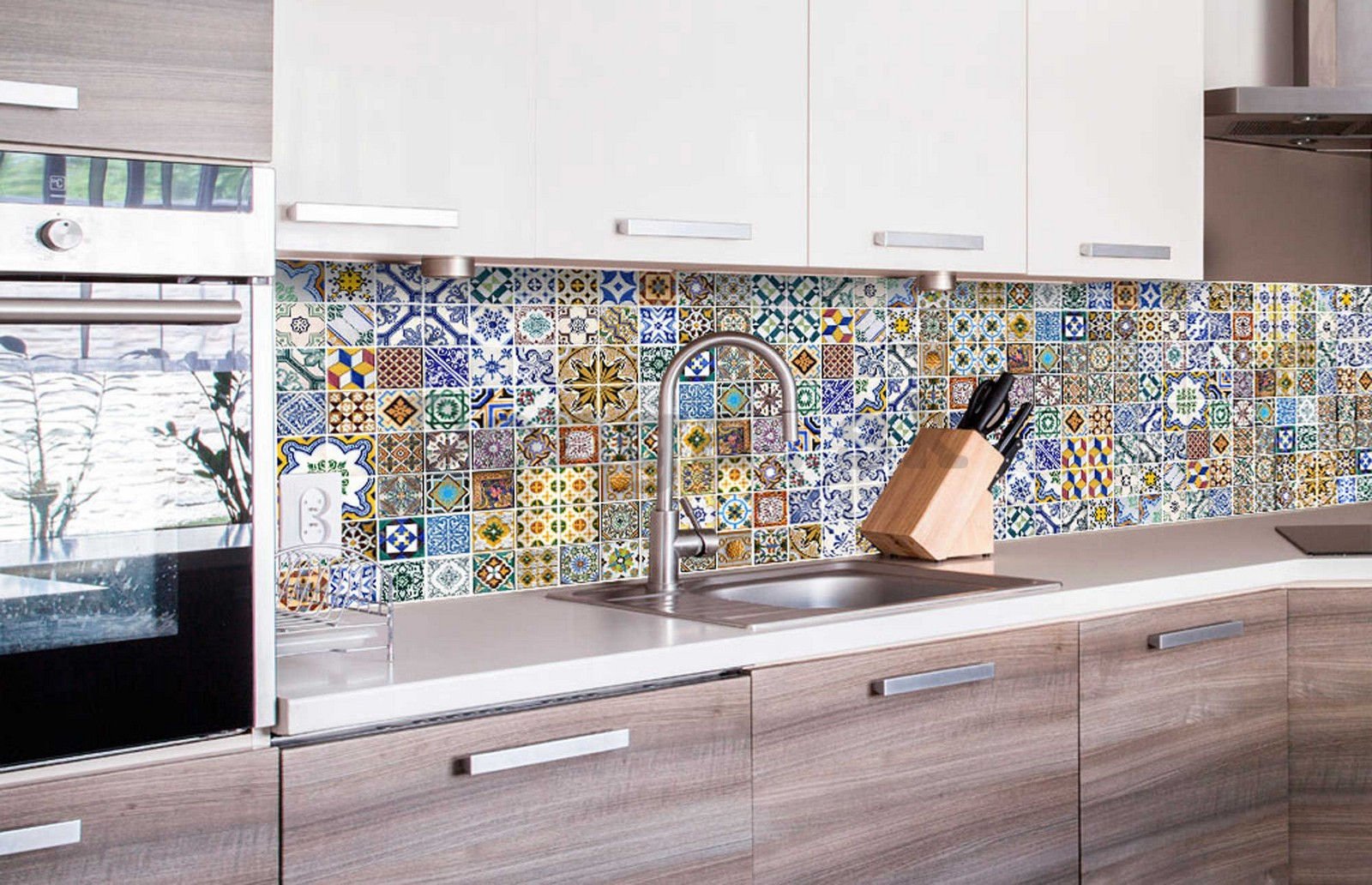 Samolepiaca umývateľná tapeta za kuchynskú linku - Portugalské dlaždice, 260x60 cm