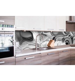 Samolepiaca umývateľná tapeta za kuchynskú linku - Tekutý strieborný obklad, 260x60 cm