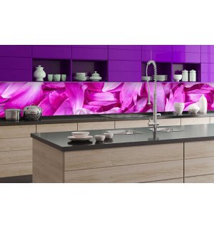 Samolepiaca umývateľná tapeta za kuchynskú linku - Lístky fialiek, 350x60 cm