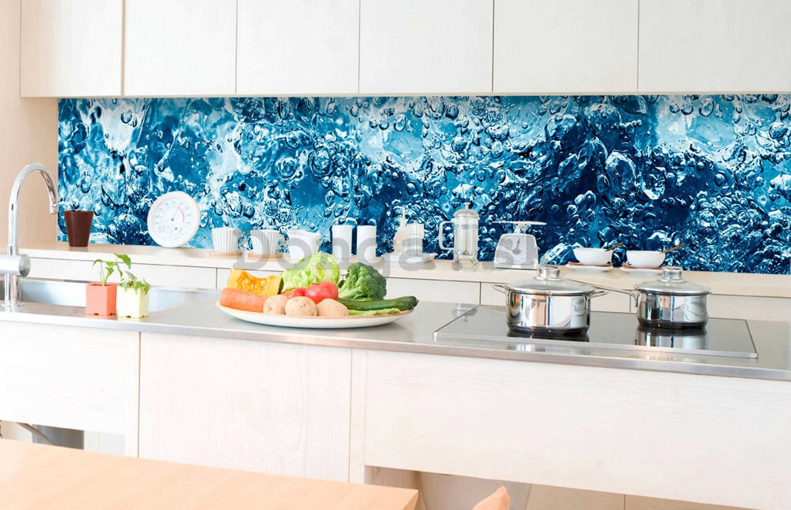 Samolepiaca umývateľná tapeta za kuchynskú linku - Perlivá voda, 350x60 cm