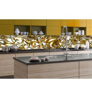 Samolepiaca umývateľná tapeta za kuchynskú linku - Zlaté kryštály, 350x60 cm