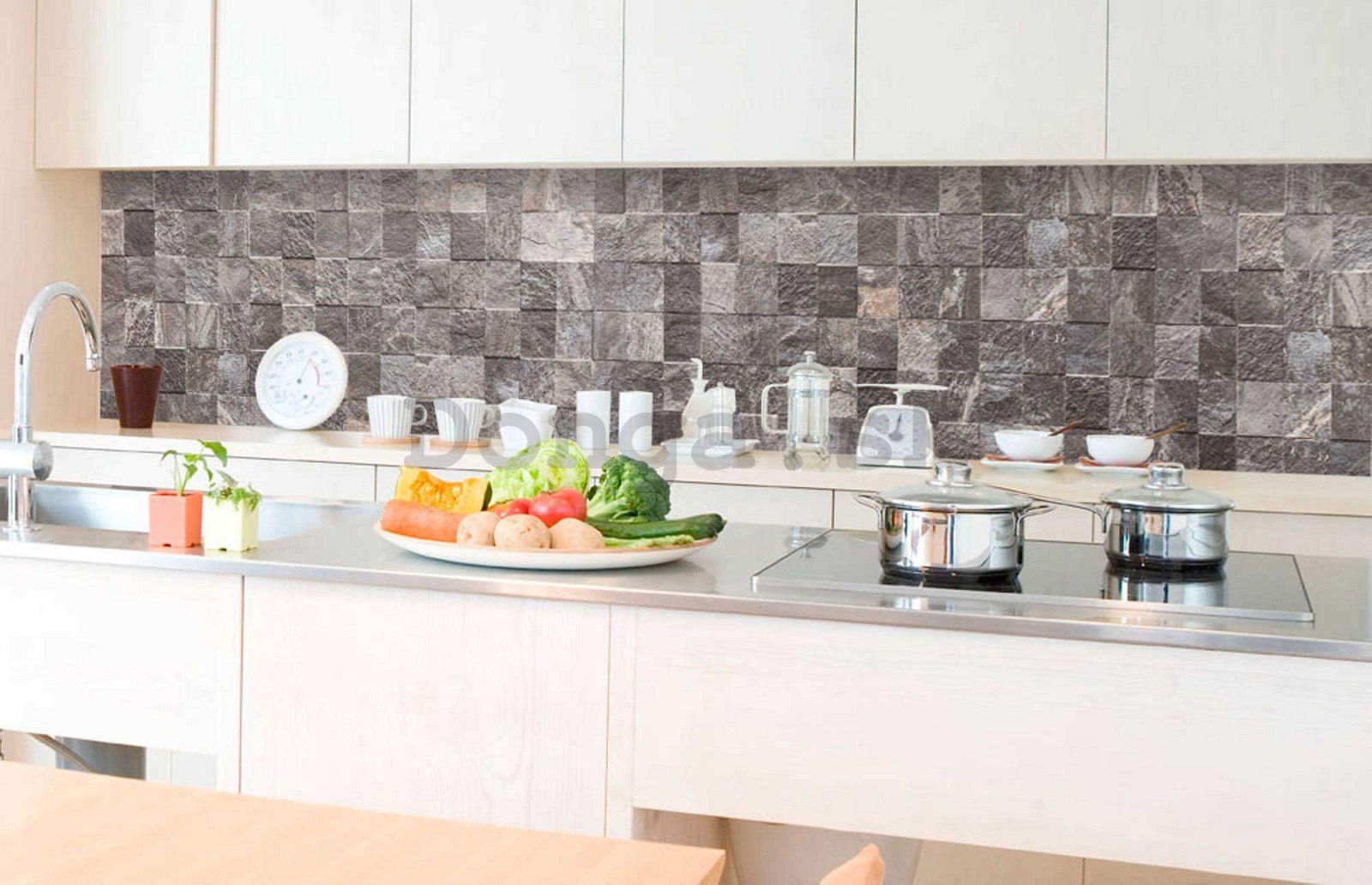 Samolepiaca umývateľná tapeta za kuchynskú linku - Kamenný obklad, 350x60 cm