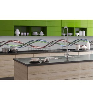 Samolepiaca umývateľná tapeta za kuchynskú linku - Lesklé vlnky, 350x60 cm
