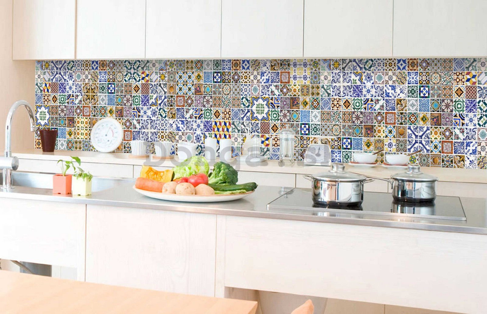 Samolepiaca umývateľná tapeta za kuchynskú linku - Portugalské dlaždice, 350x60 cm
