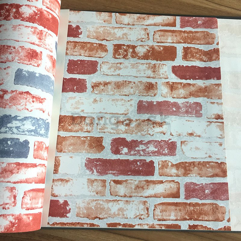 Vinylová tapeta tehlová stena červeno biela