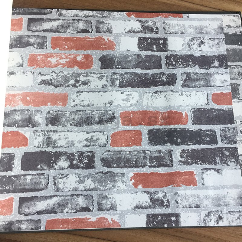 Vinylová tapeta tehlová stena červeno čierna