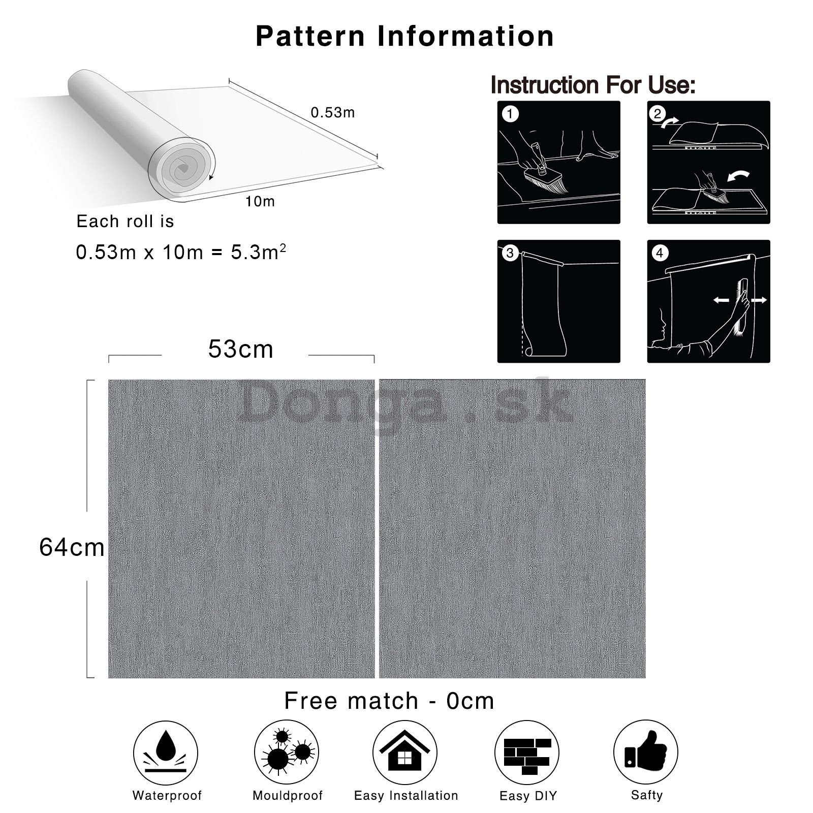 Vinylová umývateľná tapeta štruktúrovaná sivá (1)