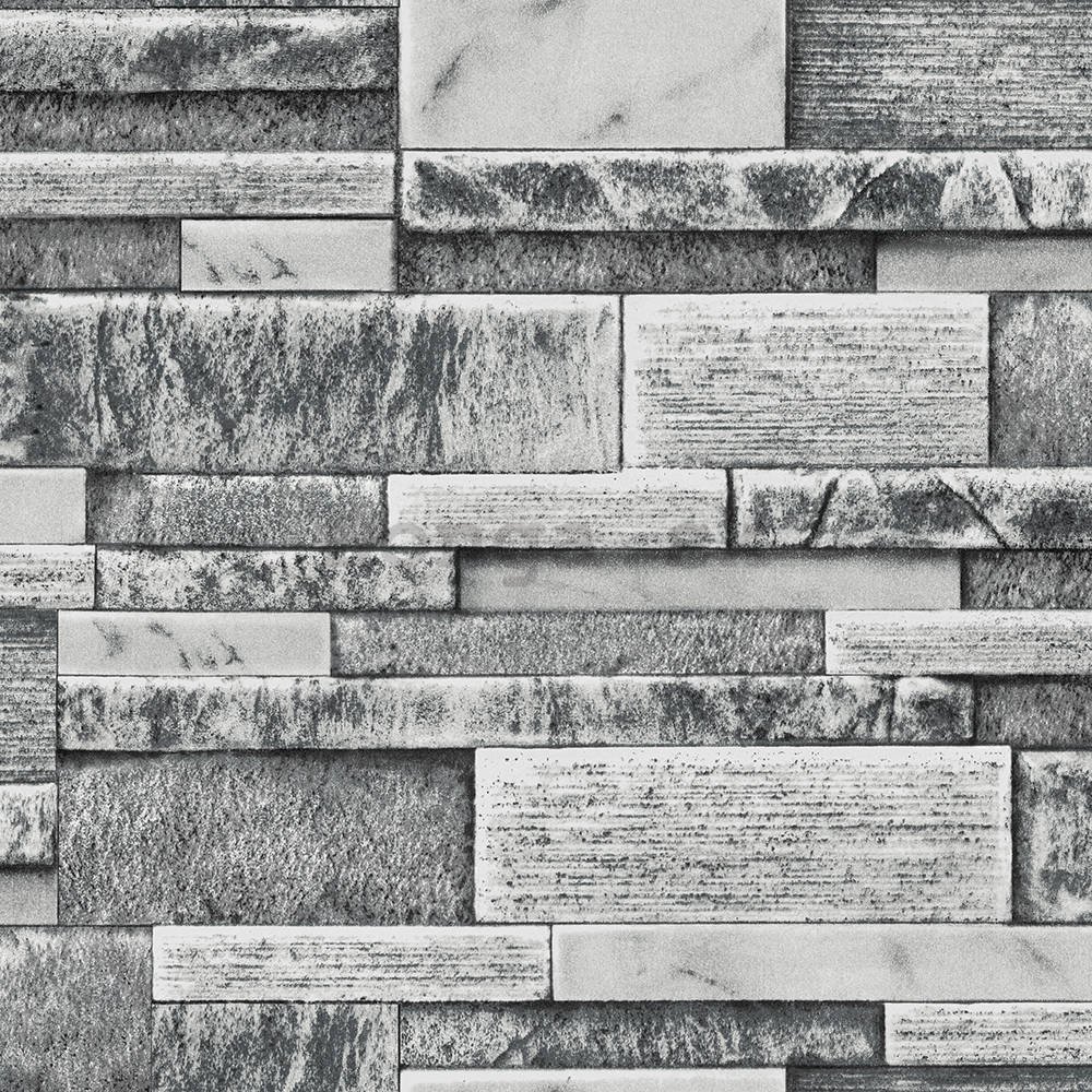 Vinylová umývateľná tapeta šedá kamenná múr  (3)