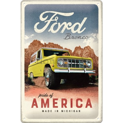 Plechová ceduľa: Ford Bronco (Pride of America) - 20x30 cm