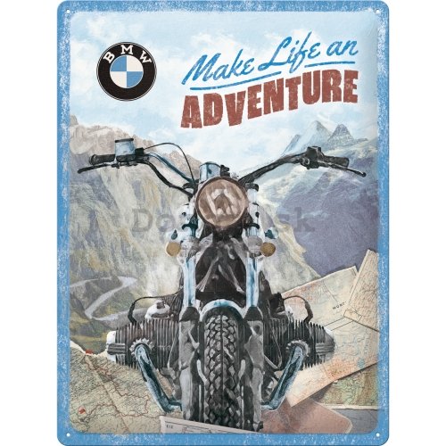 Plechová ceduľa: BMW Make Life an Adventure - 30x40 cm