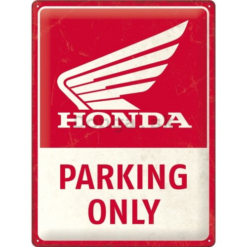 Plechová ceduľa: Honda Parking Only - 30x40 cm