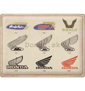 Plechová ceduľa: Honda (Logo Evolution) - 40x30 cm