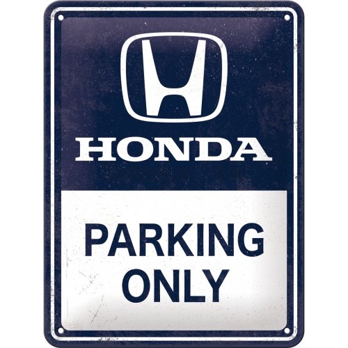 Plechová ceduľa: Honda Parking Only - 15x20 cm