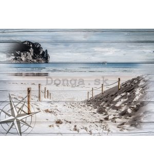 Fototapeta vliesová: Pláž na pohľadnici - 368x254 cm
