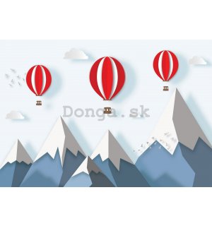 Fototapeta vliesová: Balóny nad horami - 104x70,5 cm