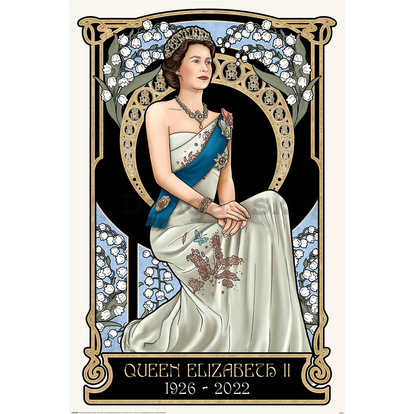 Plagát - Art Nouveau (Queen Elizabeth II 1926 - 2022)