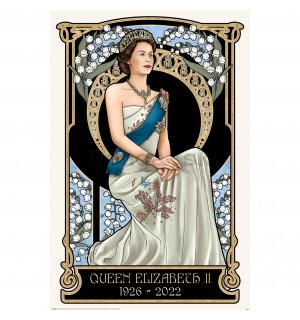 Plagát - Art Nouveau (Queen Elizabeth II 1926 - 2022)